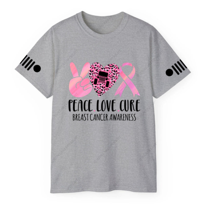 Breast Cancer Awareness Peace Love Cure Jp T-shirt