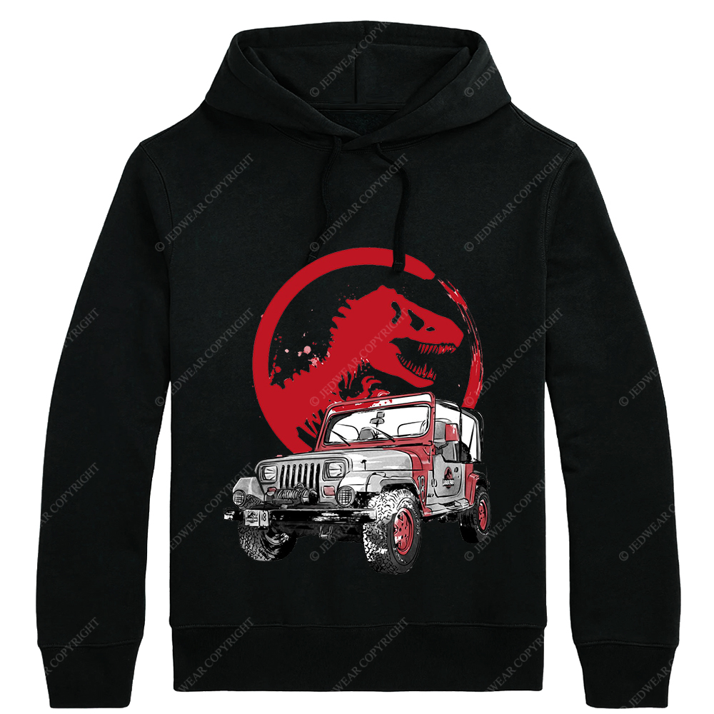 Dinosaur On The Back Of An Off-Road Vehicle Jp Oversized Hoodie
