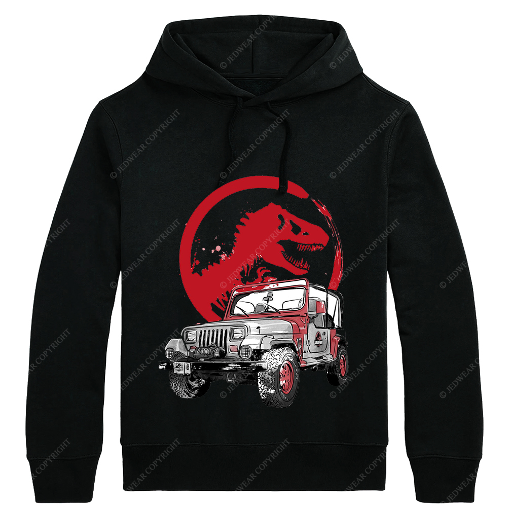 Dinosaur On The Back Of An Off-Road Vehicle Jp Oversized Hoodie