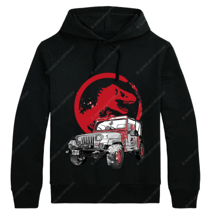 Dinosaur On The Back Of An Off-Road Vehicle Jp Oversized Hoodie