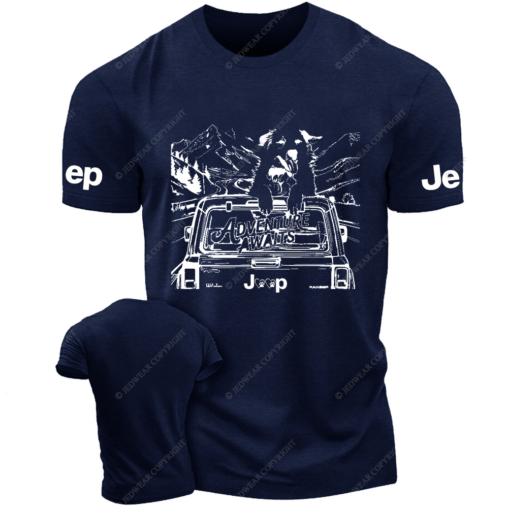 Aventure Awaits Dog Driving A Car Jp T-shirt