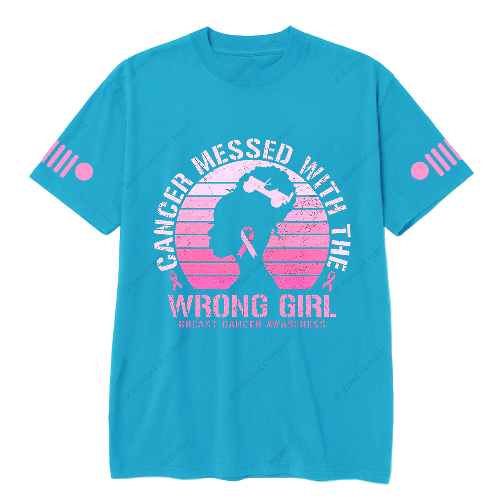 Cancer Messed With The Wrong Girl Breast Cancer Awareness Jp T-shirt