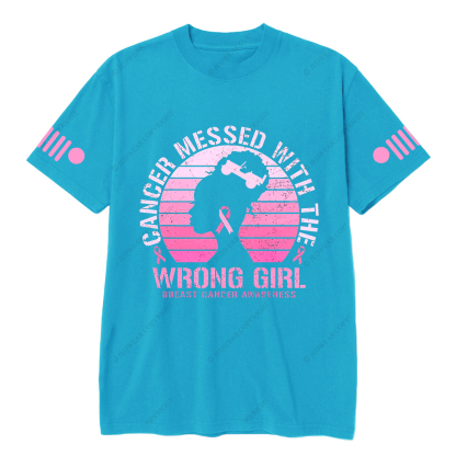 Cancer Messed With The Wrong Girl Breast Cancer Awareness Jp T-shirt