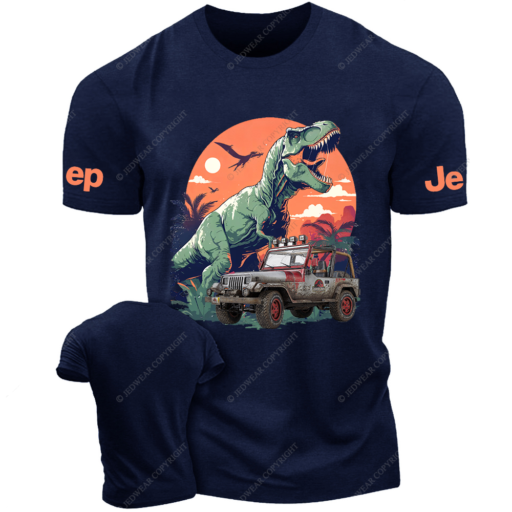 Jurassic Dinosaur On The Back Of A Vehicle Jp T-Shirt