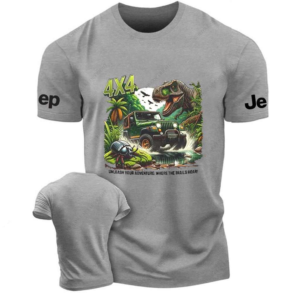 Dinosaur 4x4 Unleash Your Adventure Where The Trails Roar Jp T-Shirt