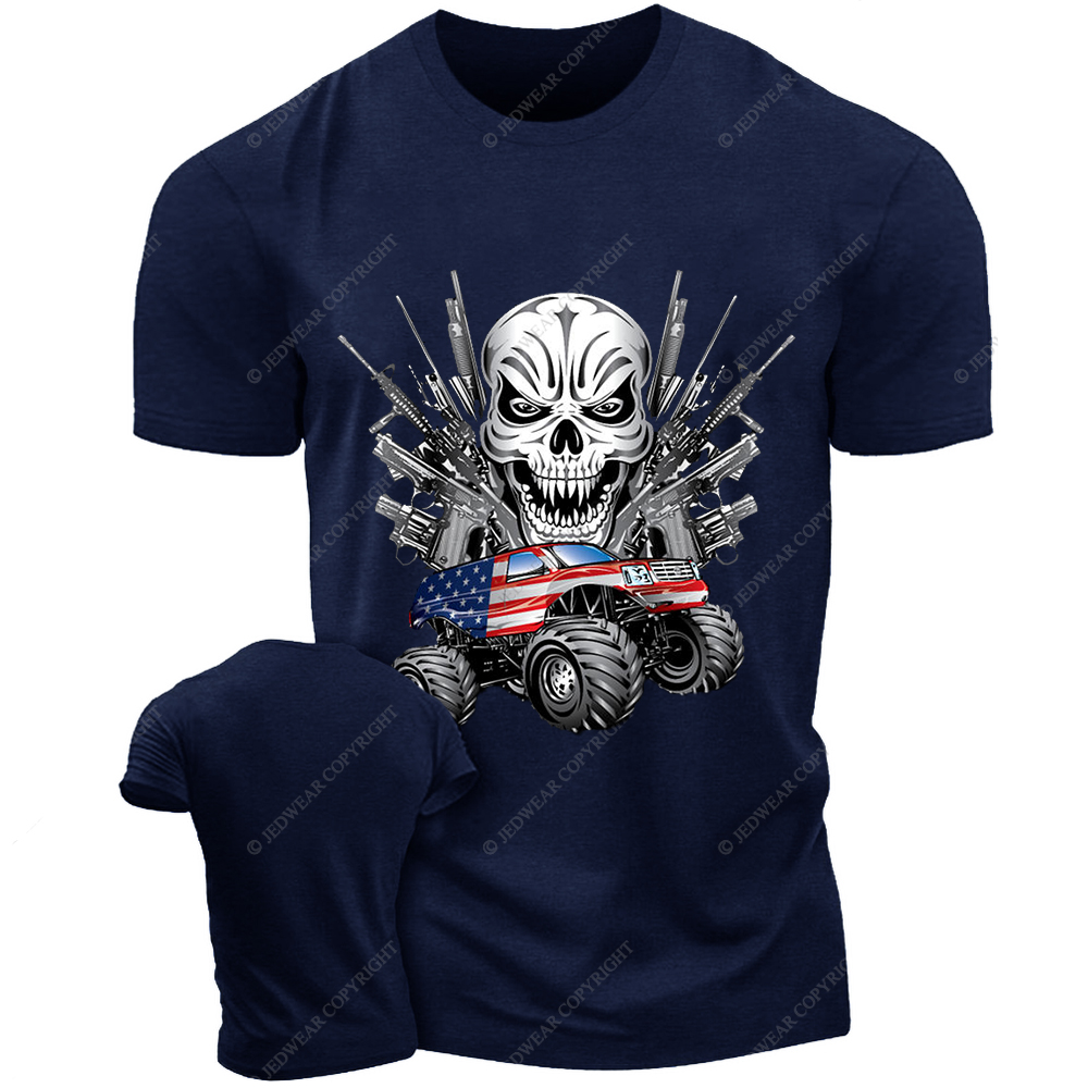 American Flag Off-Road Skull Gun Jp T-shirt