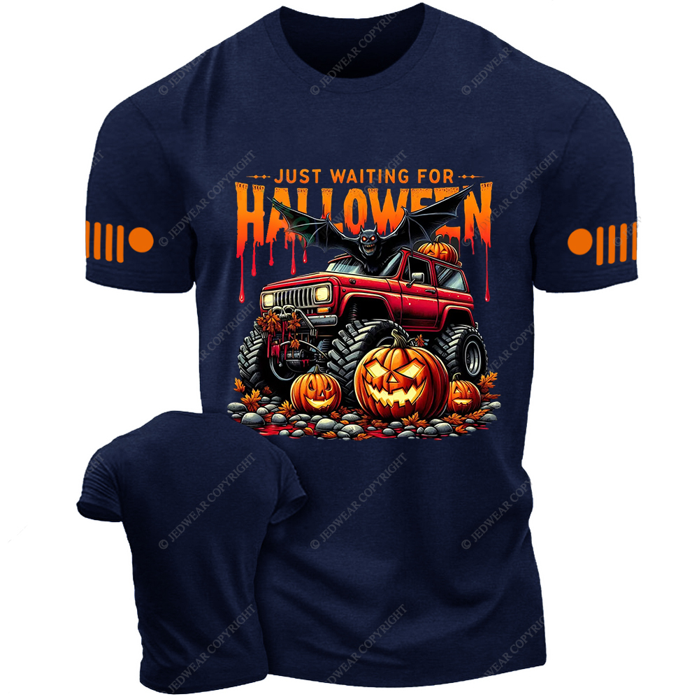 Just Waiting For Halloween Skull Bat Jp T-shirt