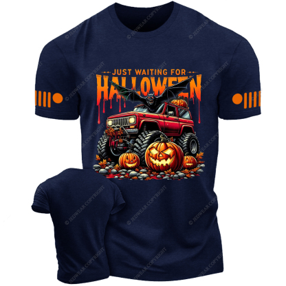 Just Waiting For Halloween Skull Bat Jp T-shirt