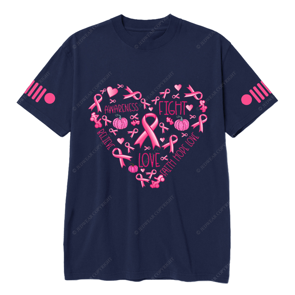 Breast Cancer Awareness Fight Hope Love Believe Jp T-shirt