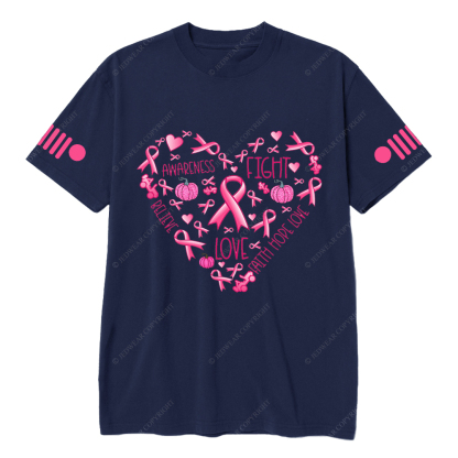 Breast Cancer Awareness Fight Hope Love Believe Jp T-shirt