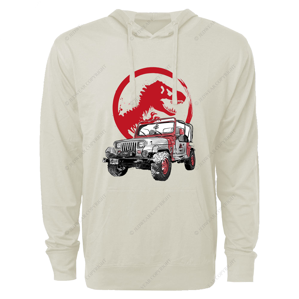 Dinosaur On The Back Of An Off-Road Vehicle Jp Oversized Lightweight Hoodie