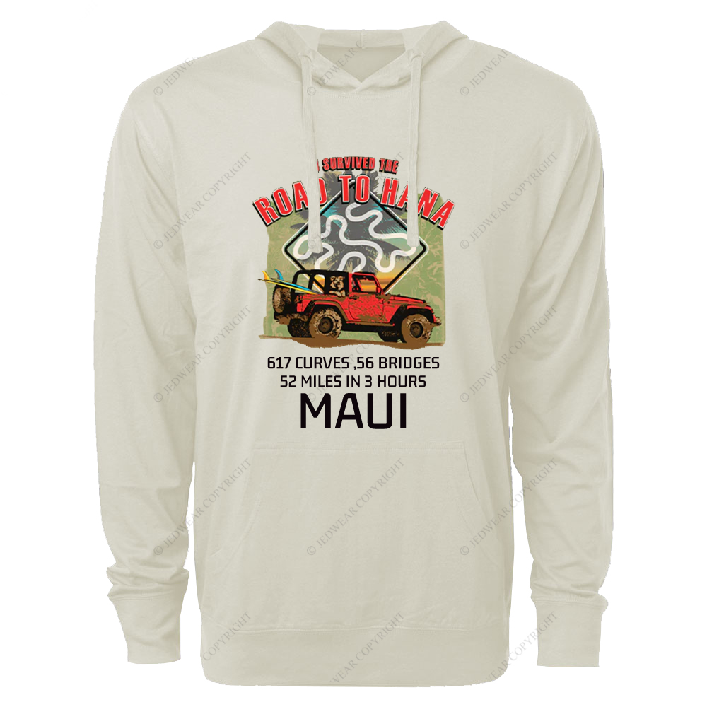 I Survived The Road To Hana Curves Jp Oversized Lightweight Hoodie