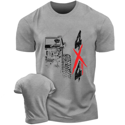 4x4 Off-Road Black And White Hand-Painted Jp T-Shirt