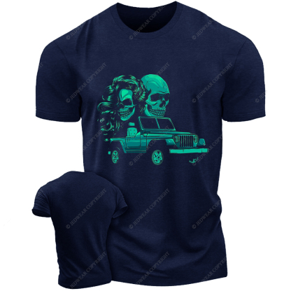 Skulls Couple With Off-Road Vehicle Jp T-Shirt