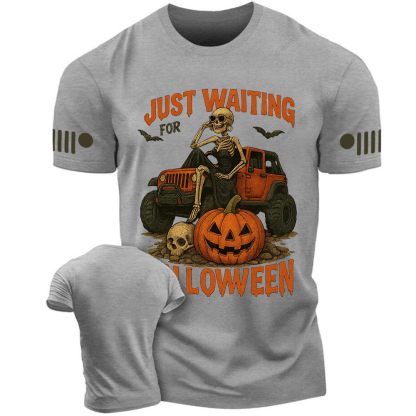 Halloween Skeleton Funny Spooky Skeleton Just Waiting for Halloween Jp T-Shirt
