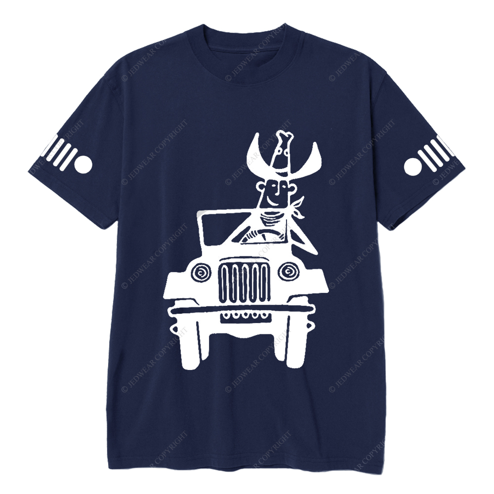 Cowboy Driving A Car Jp T-Shirt