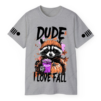 Feral Girl I Love Fall  Raccoon  Autumn Pumpkin Jp T-Shirt