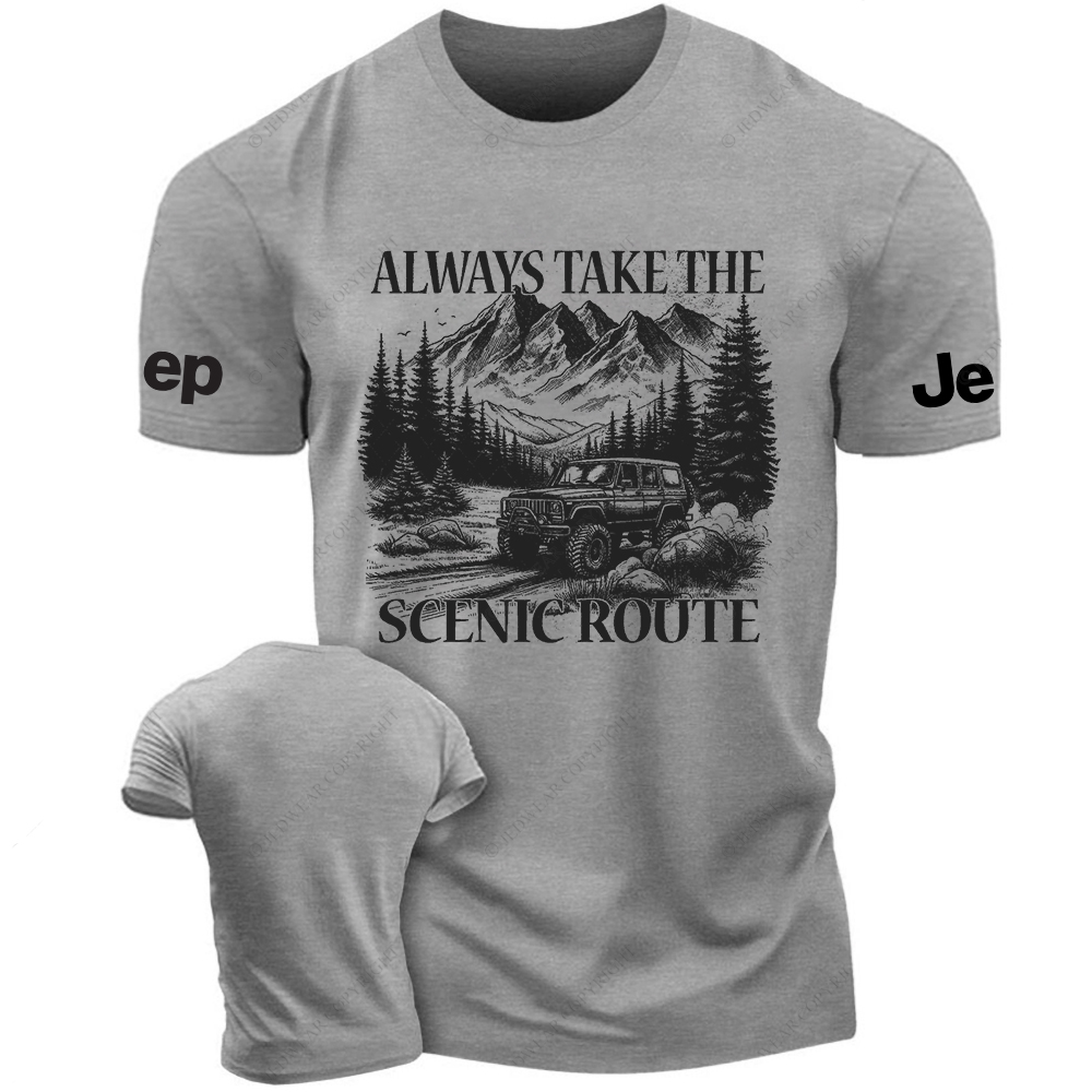 Always Take The Scenic Route Camping Travel Adventure Hiking Jp T-Shirt