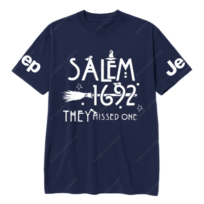 Salem 1692 Halloween Cap They Missed One Jp T-Shirt