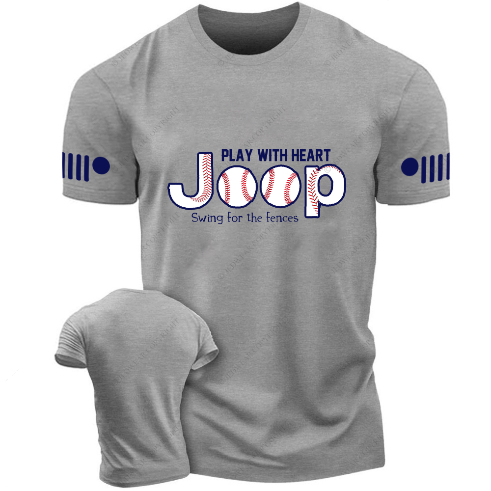 Swing For The Fences Play With Heart Baseball Team Jp T-Shirt