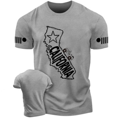 California Map Star Black And White Sketch Jp T-Shirt