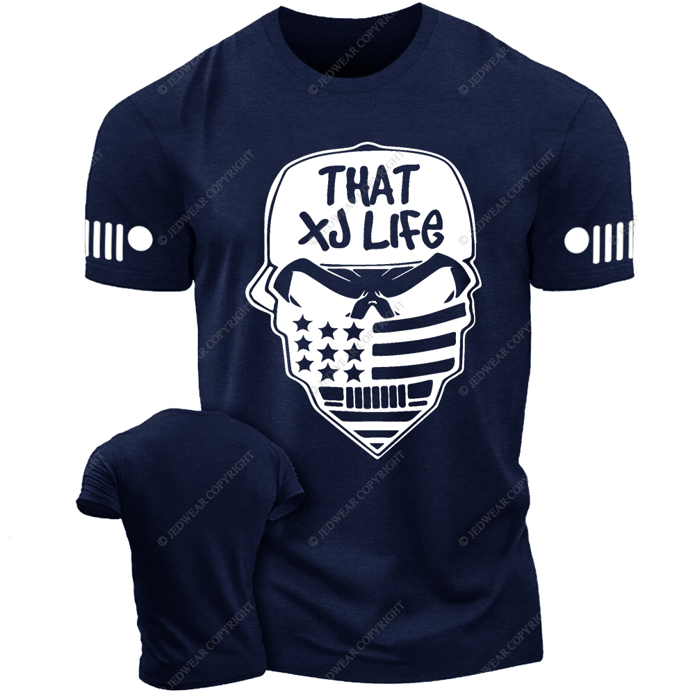 That XJ Life Skull USA Flag Jp T-Shirt