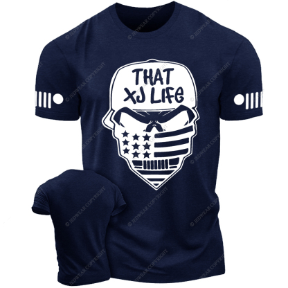That XJ Life Skull USA Flag Jp T-Shirt