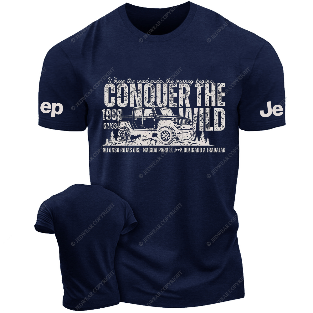 Vintage  Conquer The Wild  Car Lovers Enthusiasts Jp T-Shirt