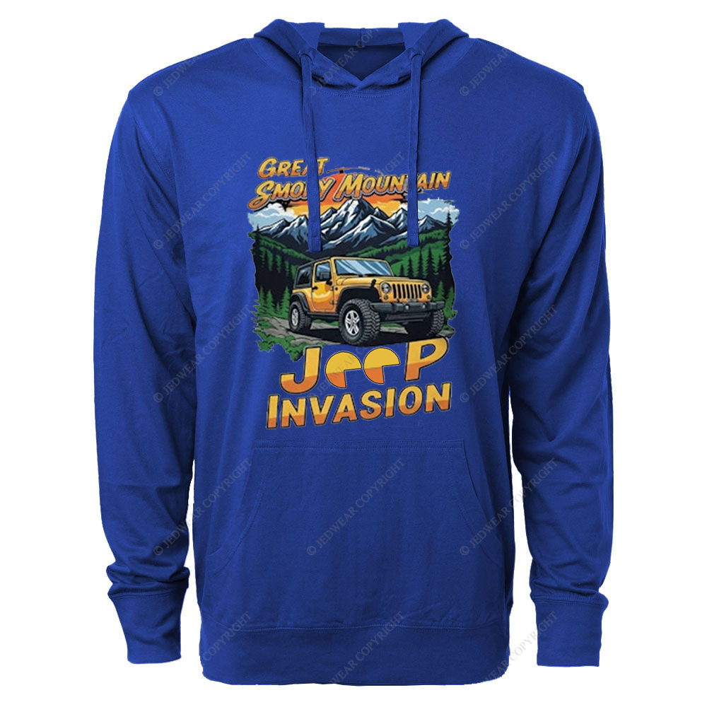 Great Smoky Mountain Invasion Sun Tree Vintage Style Jp Oversized Lightweight Hoodie