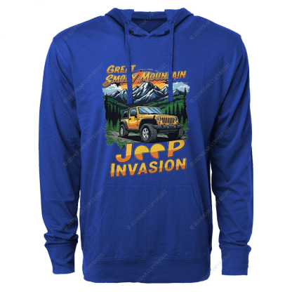 Great Smoky Mountain Invasion Sun Tree Vintage Style Jp Oversized Lightweight Hoodie