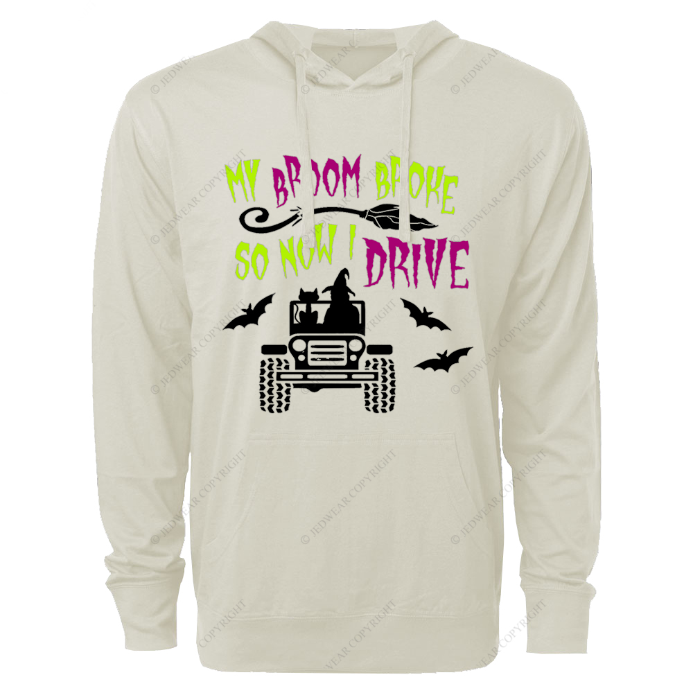 Halloween My Broom Broke So Now I Drive Jp Oversized Lightweight Hoodie