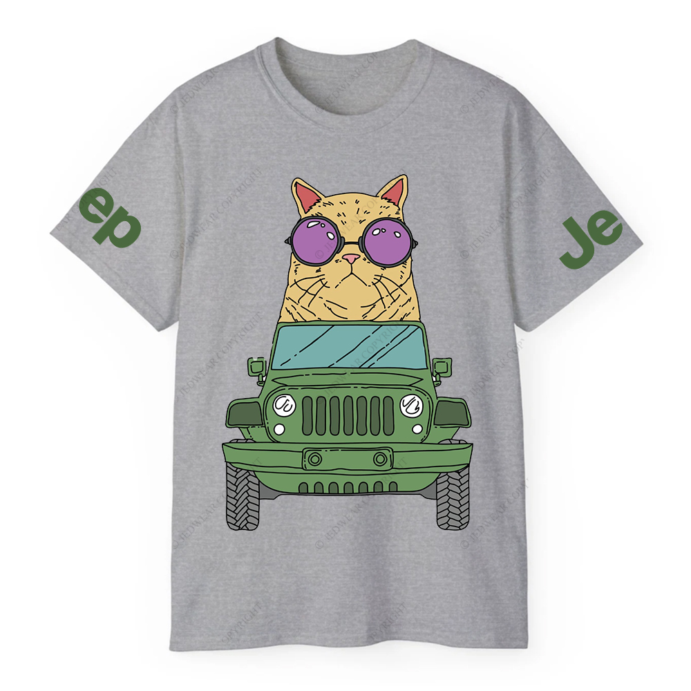 Cat Wearing Sunglasses Riding Car on Mouse Pad Jp T-Shirt