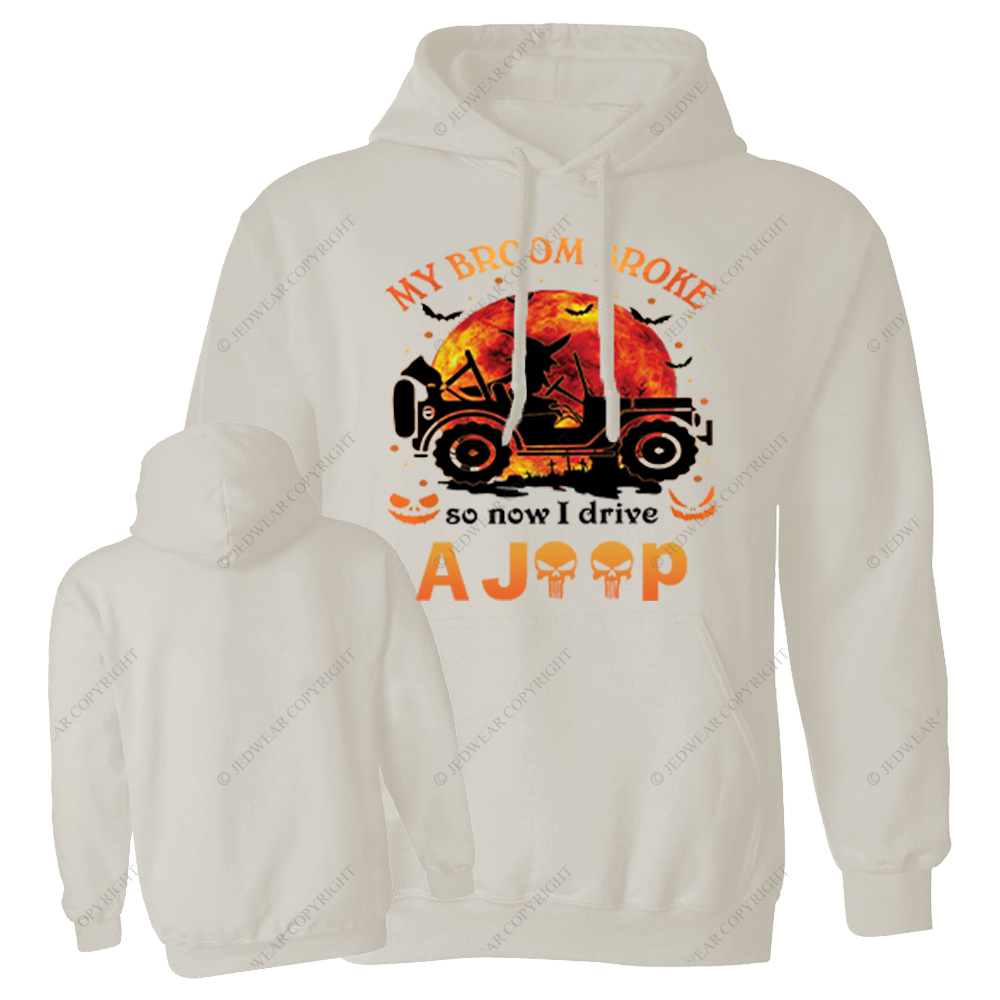 Halloween Pumpkin Bat My Broom Broke So Now I Drive A Car Jp Oversized Hoodie
