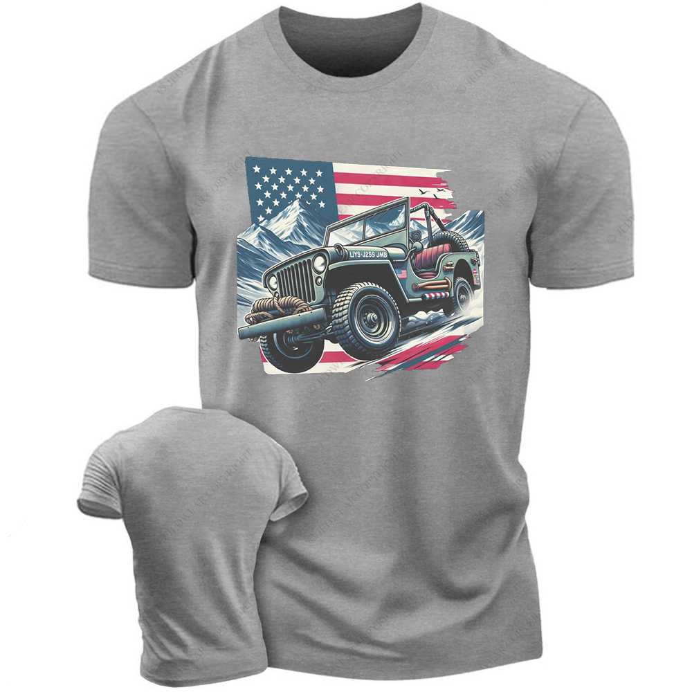 Willy's MB American Flag Classic Military Vehicle Jp T-Shirt