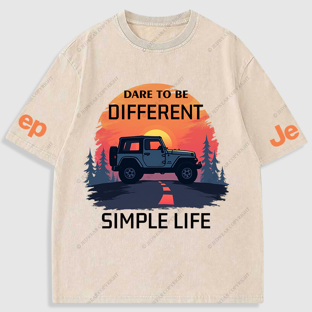 Dare To Be Different Simple Life Washed T-Shirt