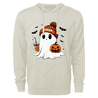 Halloween Ghost Pumpkin Coffee Jp Oversized Lightweight Hoodie