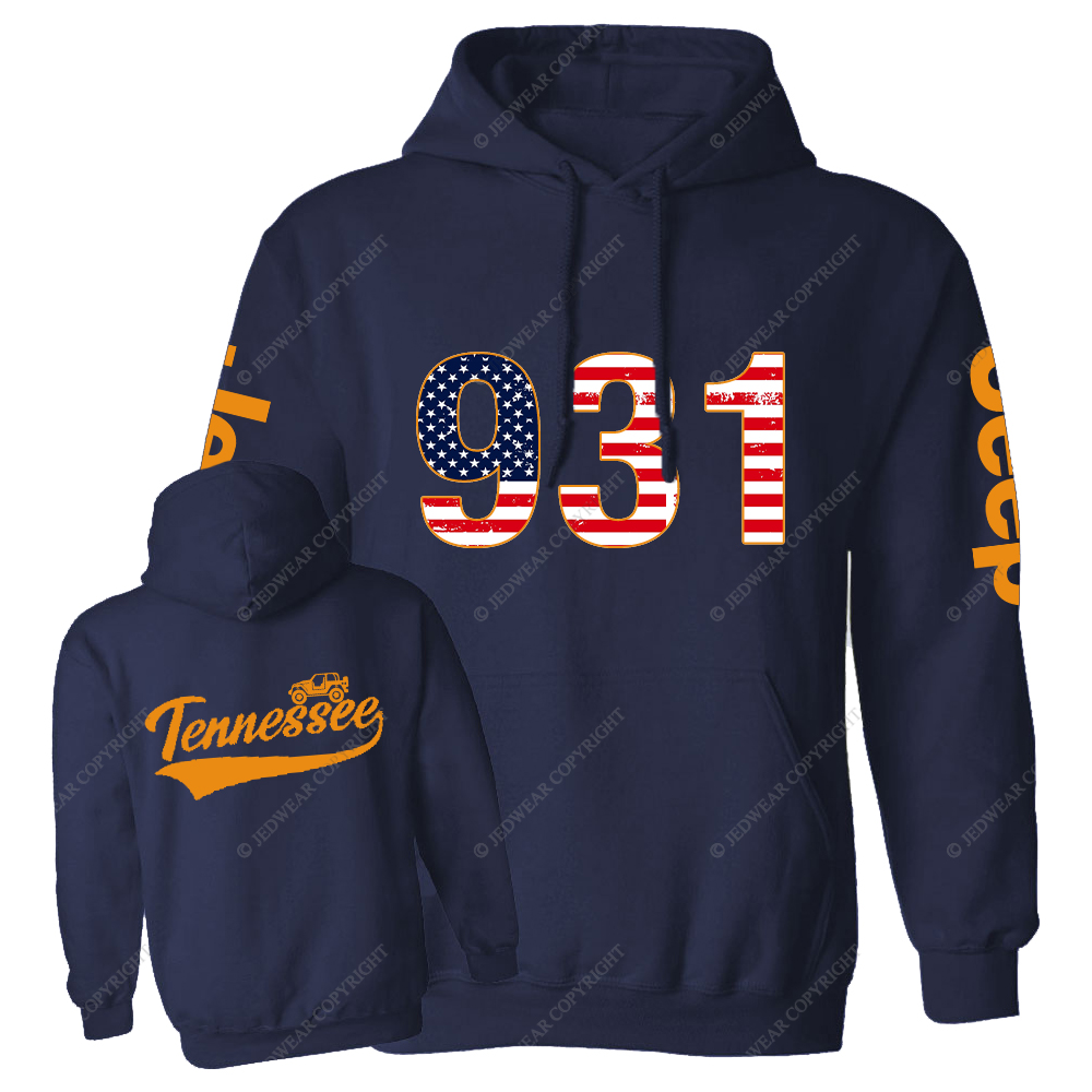 Tennessee Area Codes 931 American Flag  Jp Oversized Hoodie