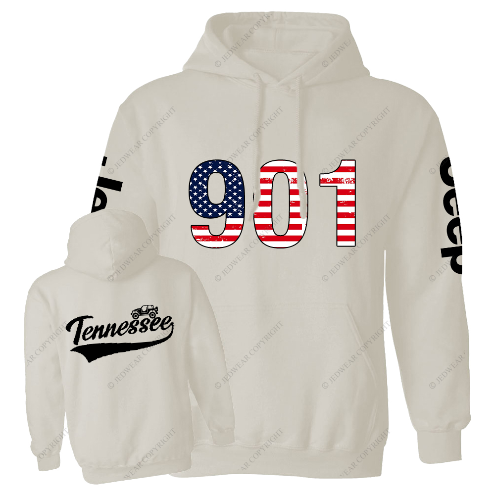Tennessee Area Codes 901 American Flag Jp Oversized Hoodie