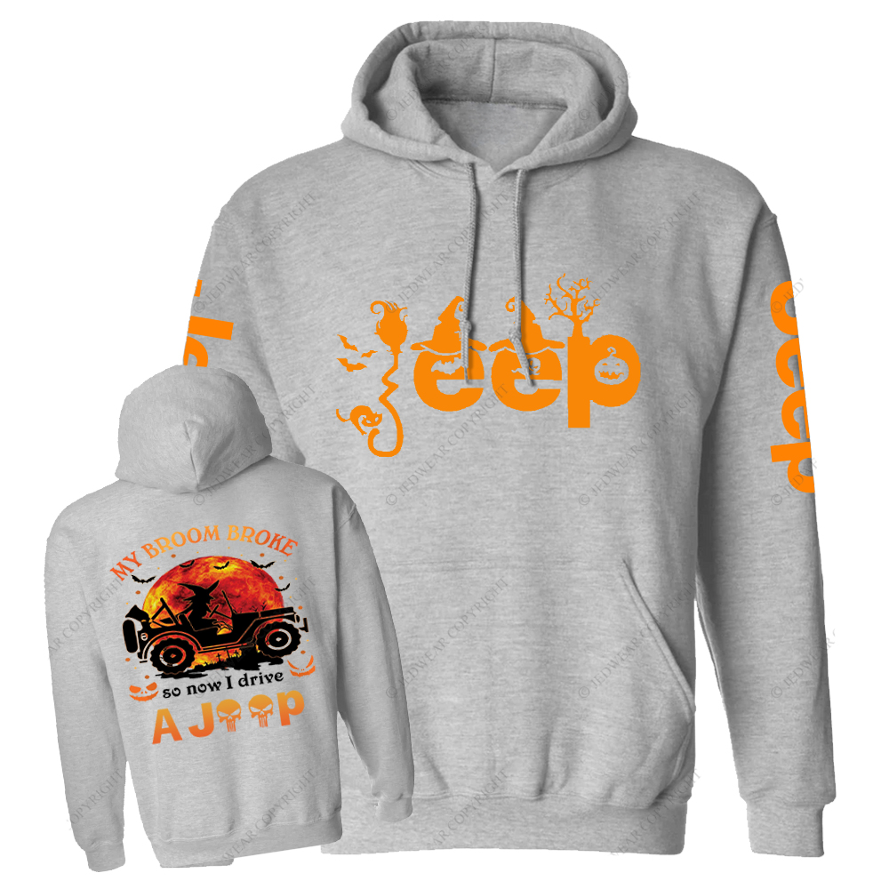 Halloween My Broom Broke So Now I Drive A Car Front And Rear Design Jp Casual Hoodie