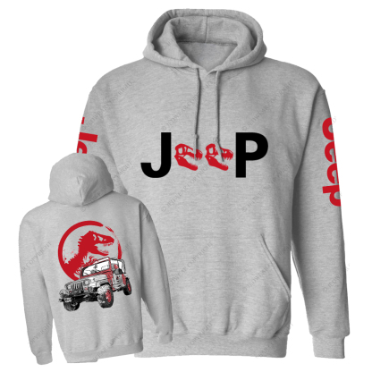 Dinosaur On The Back Of An Off-Road Vehicle Jp Casual Hoodie
