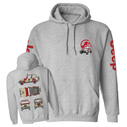 Dinosaur On The Back Of An Off-Road Vehicle Jp Casual Hoodie