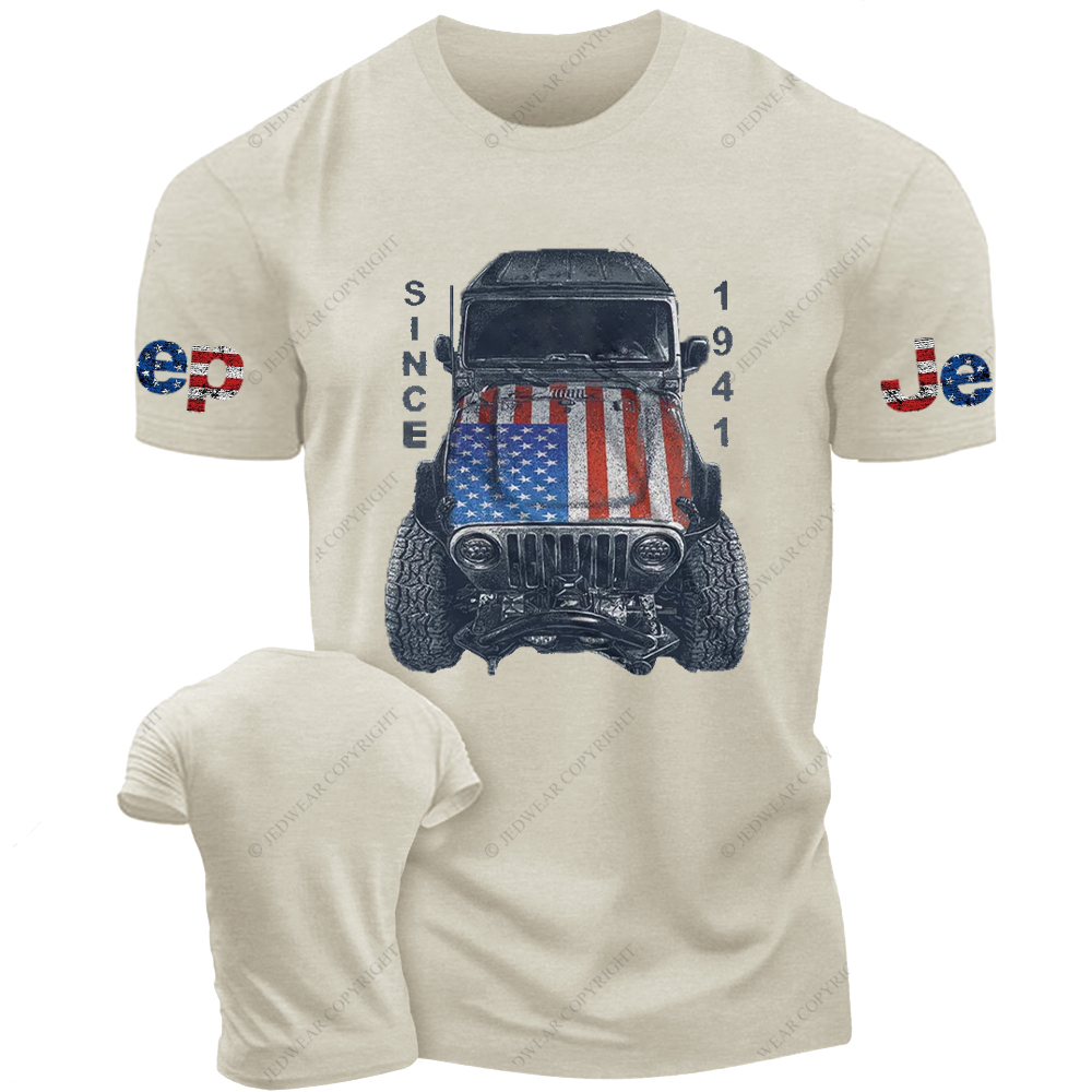 Looking Down At The Car American Flag Jp T-Shirt