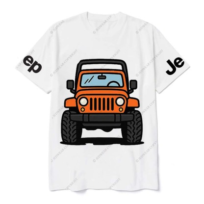 Vibrant Cartoon Orange Jp Pattern Gray Short - sleeved Jp T-Shirt