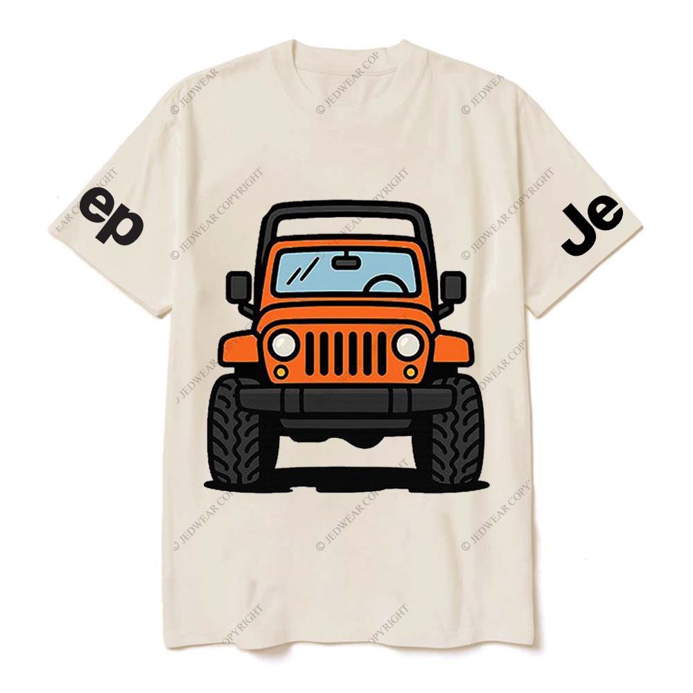 Vibrant Cartoon Orange Jp Pattern Gray Short - sleeved Jp T-Shirt