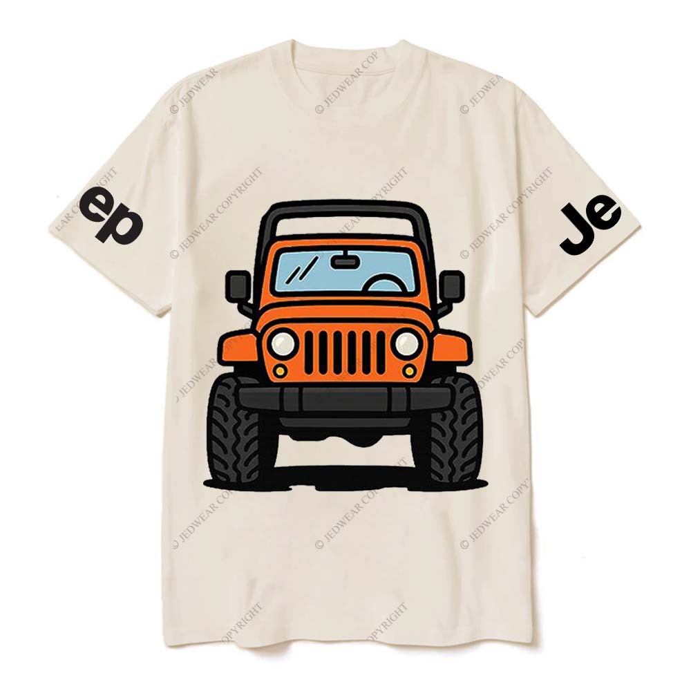 Vibrant Cartoon Orange Jp Pattern Gray Short - sleeved Jp T-Shirt