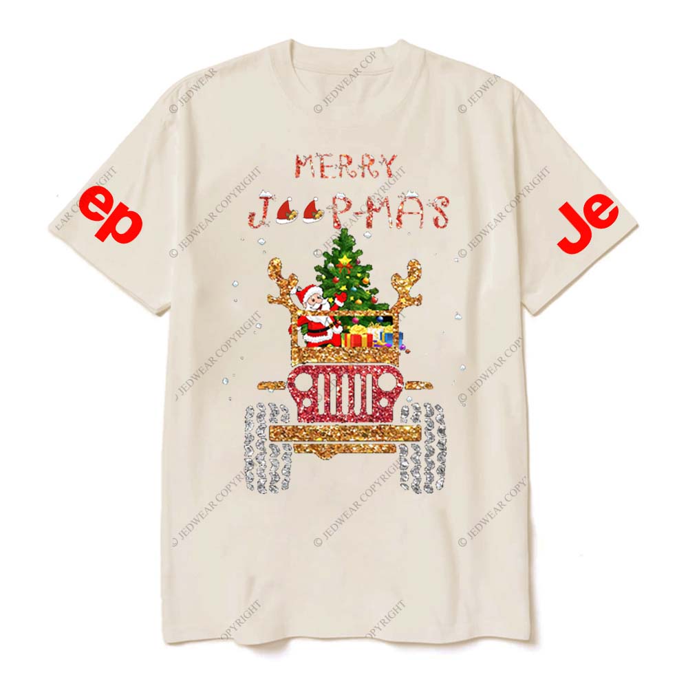 Santa Claus Drives A Jp Filled With Gifts And Christmas Trees To Spread Joy Jp T-Shirt