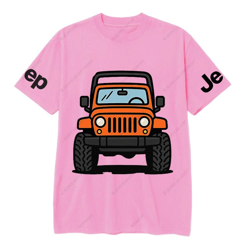 Vibrant Cartoon Orange Jp Pattern Gray Short - sleeved Jp T-Shirt