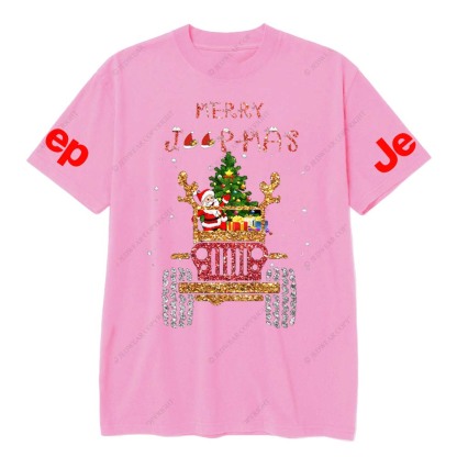 Santa Claus Drives A Jp Filled With Gifts And Christmas Trees To Spread Joy Jp T-Shirt