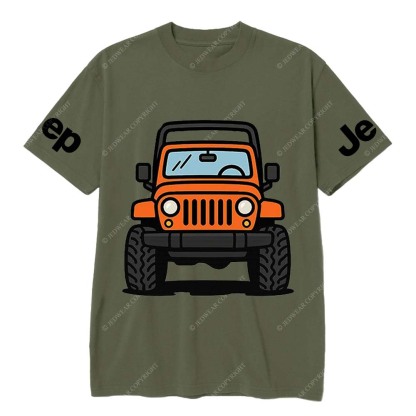 Vibrant Cartoon Orange Jp Pattern Gray Short - sleeved Jp T-Shirt