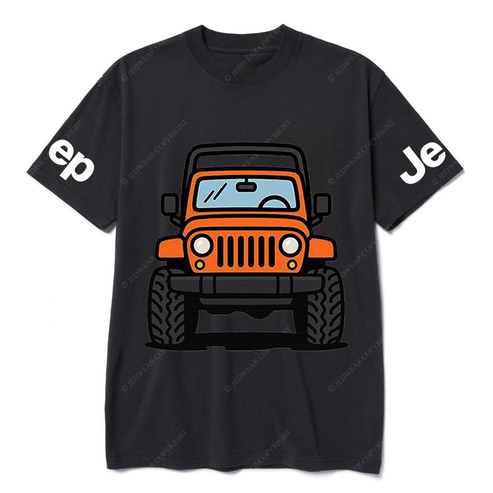 Vibrant Cartoon Orange Jp Pattern Gray Short - sleeved Jp T-Shirt